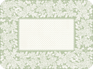 Paper Placemats Oak Leaves & Acorns Sage Green/Ivory