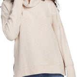 L/S Top W/ Side Slits- Oatmeal XS