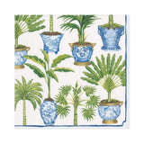 Potted Palms White Cocktail Napkin