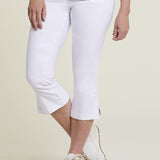 Flatten It Pull On Capri with Hardware- White