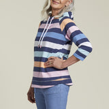 Slub Knit Raglan Hoodie- Pacific