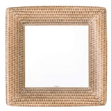 a square woven frame with a white background