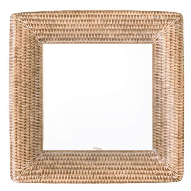 a square woven frame with a white background