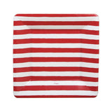 Red & White Stripe Salad Plate