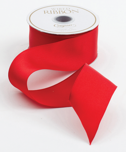 Ribbon Wired Solid Red Satin