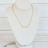1861RB 16" Paperclip Necklace w/ Rhinestone Bar