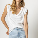 Rib Trim V-Neck