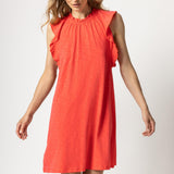 Ruffle Trim Sleeveless Dress