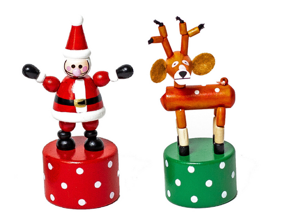 Push Puppet Santa & Deer