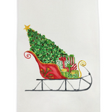 Santa Sleigh Dish Towel