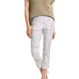 Pull On Capri With Side Slit- Sesame