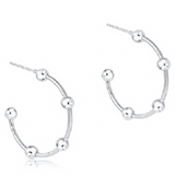 Beaded Simplicity 1" Sterling Post Hoop- 4mm Sterling