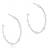 Beaded Simplicity 1.5" Sterling Post Hoop- 4mm Sterling