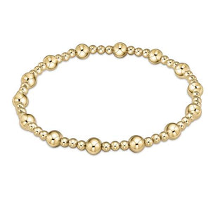 Classic Sincerity Pattern 6mm Bead Bracelet- Gold