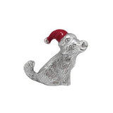 1557R Sitting Lab With Red Hat Napkin Weight
