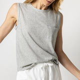Sleeveless Pocket Crewneck