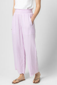 Smocked Waist Full Leg Pant