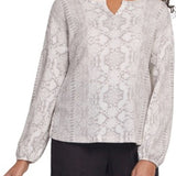 L/S Henley Top- Cream S