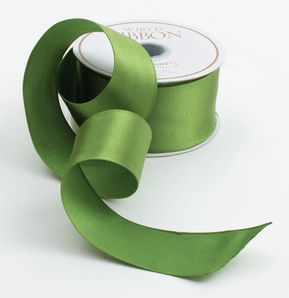 Wired Solid Satin Ribbon | Green