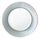 Round Linen Silver Salad Plate