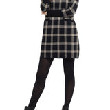 Mock Neck Sweater Dress- Black