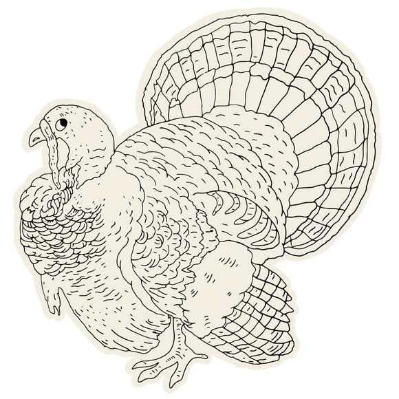 Die-Cut Coloring Turkey Placemat