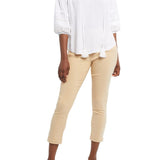3/4 Sleeve Blouse with Decorative Tape- White