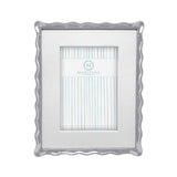 3341WH White Leather With Wavy Border 5x7 Frame