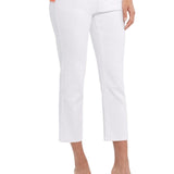 Pull On Capri With Front Yoke- White