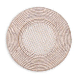 Rattan White Round Charger