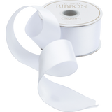 Solid Wired Satin Ribbon | White