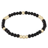 Worthy Pattern 4mm Bead Bracelet- Matte Onyx