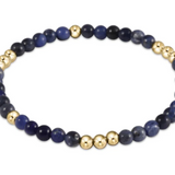 Worthy Pattern 4mm Bead Bracelet- Lapis