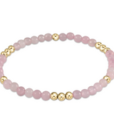 Worthy Pattern 4mm Bead Bracelet- Rose Quartz