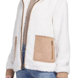 Mock Neck Zip Front Jacket- Cream XS